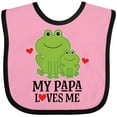 thumbnail image 3 of Inktastic My Papa Loves Me Boys Frog Boys Baby Bib, 3 of 4
