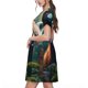 thumbnail image 2 of Disketp Forest Plant Raccoon para Vestido de Manga Corta para Mujeres, Vestidos de Verano para Mujeres, Casual y Holgado para la Playa, 2 of 6