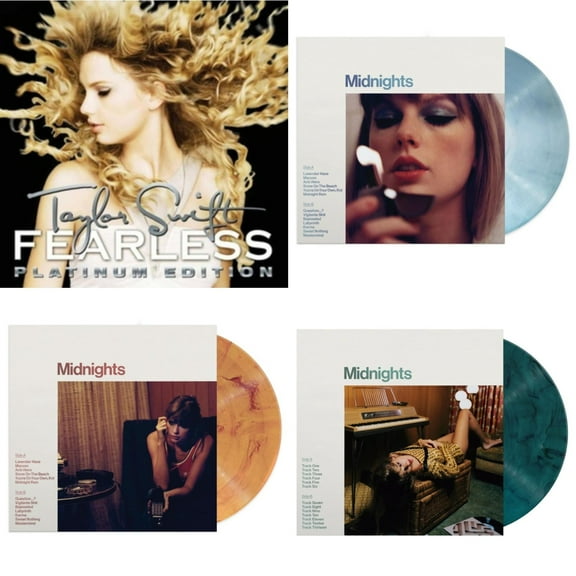 Fearless Platinum Edition & Midnights (X) (Moonstone Blue LP Vinyl) & Midnights (X) (Blood Moon LP Vinyl) & Midnights (X) (Jade Green LP Vinyl)