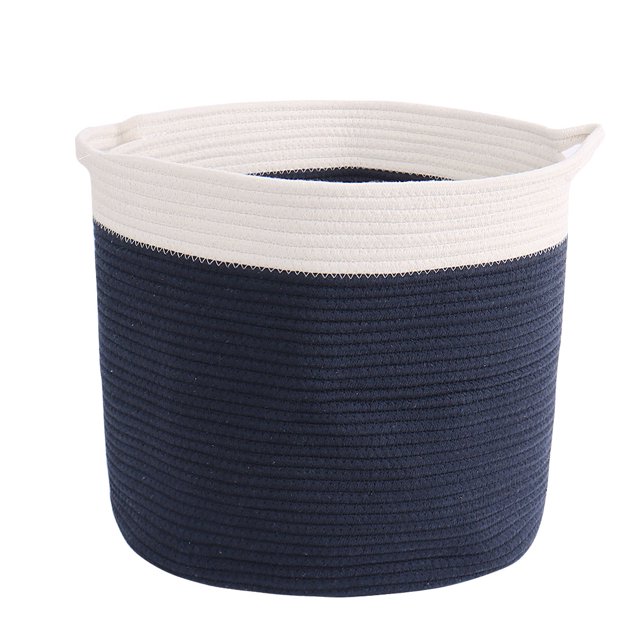 Unique Bargains Large Storage Baskets Cotton Rope Basket Woven Laundry Basket with Handle