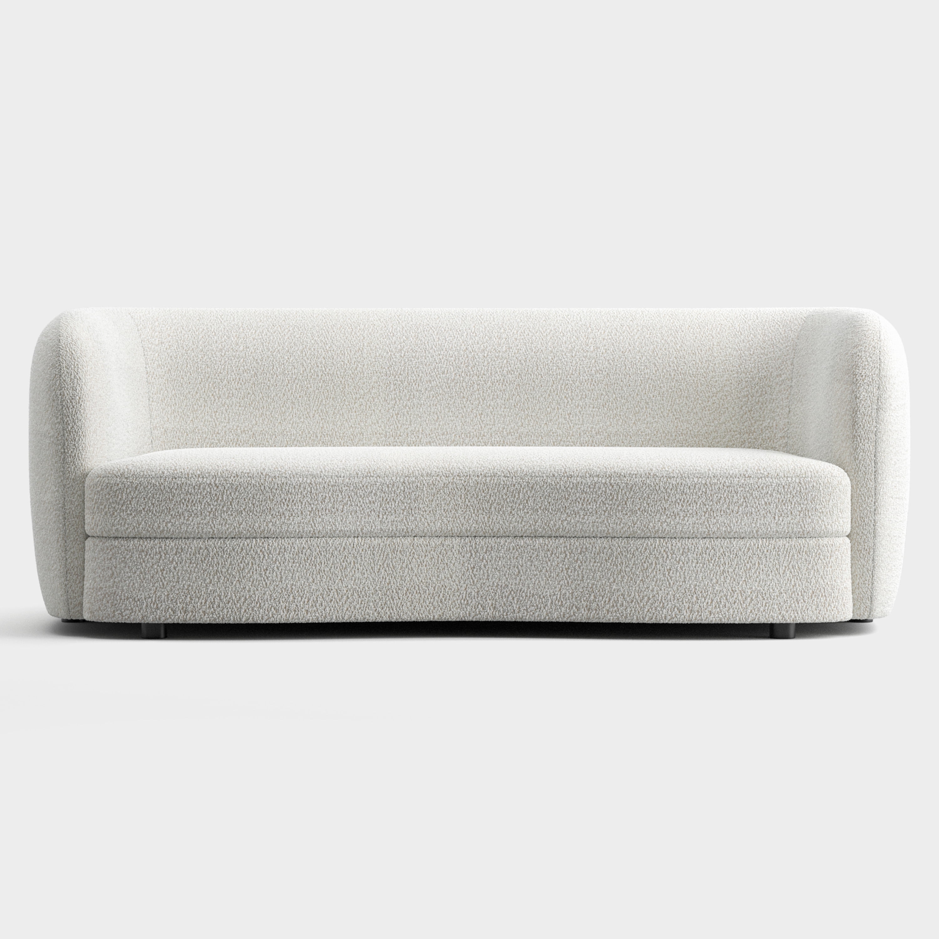 Furniture of America Sonya Tuxedo Style Upholstered Boucle Fabric White Sofa