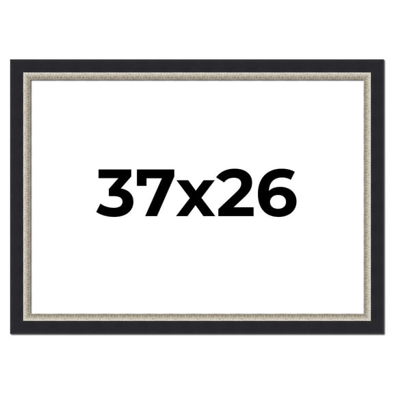 37x26 Frame Black Real Wood Picture Frame Width 2.25 Inches | Interior Frame Depth 0.5 Inches |