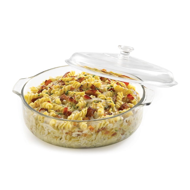 Cacerola Libbey Baker's Basics de vidrio de 3 litros con tapa transparente