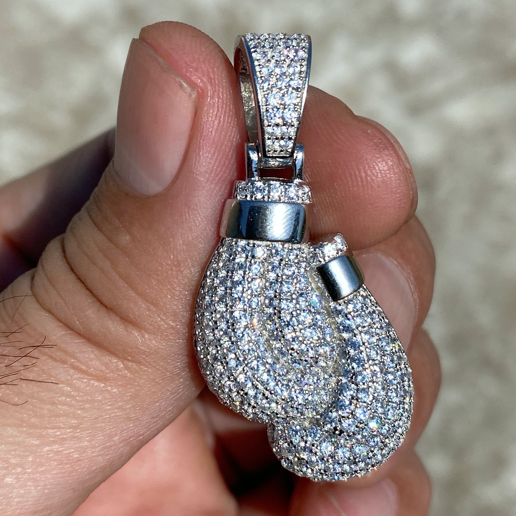 Iced out 2024 boxing glove pendant