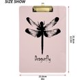 thumbnail image 3 of FMSHPON Dragonfly Pink Clipboard Hardboard Wood Nursing Clip Board and Pull for Standard A4 Letter 13x9 inches, 3 of 7