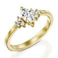 thumbnail image 2 of HeartsAndYou 1ct Engagement Ring for Women Marquise Moissanite Round Petite Solitaire 18k Yellow Gold Over Silver, 2 of 6