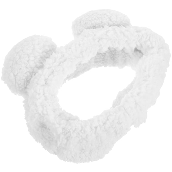 OFFIGAM White Animal Ear Headband for Women, Cute Cartoon Style Hairband for Face Washing, Makeup, Skincare and Spa Use