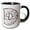 Black/White, variant on 3drose, Pink and Black Hearts Xs and Os Monogram Initial D, 15oz Mug