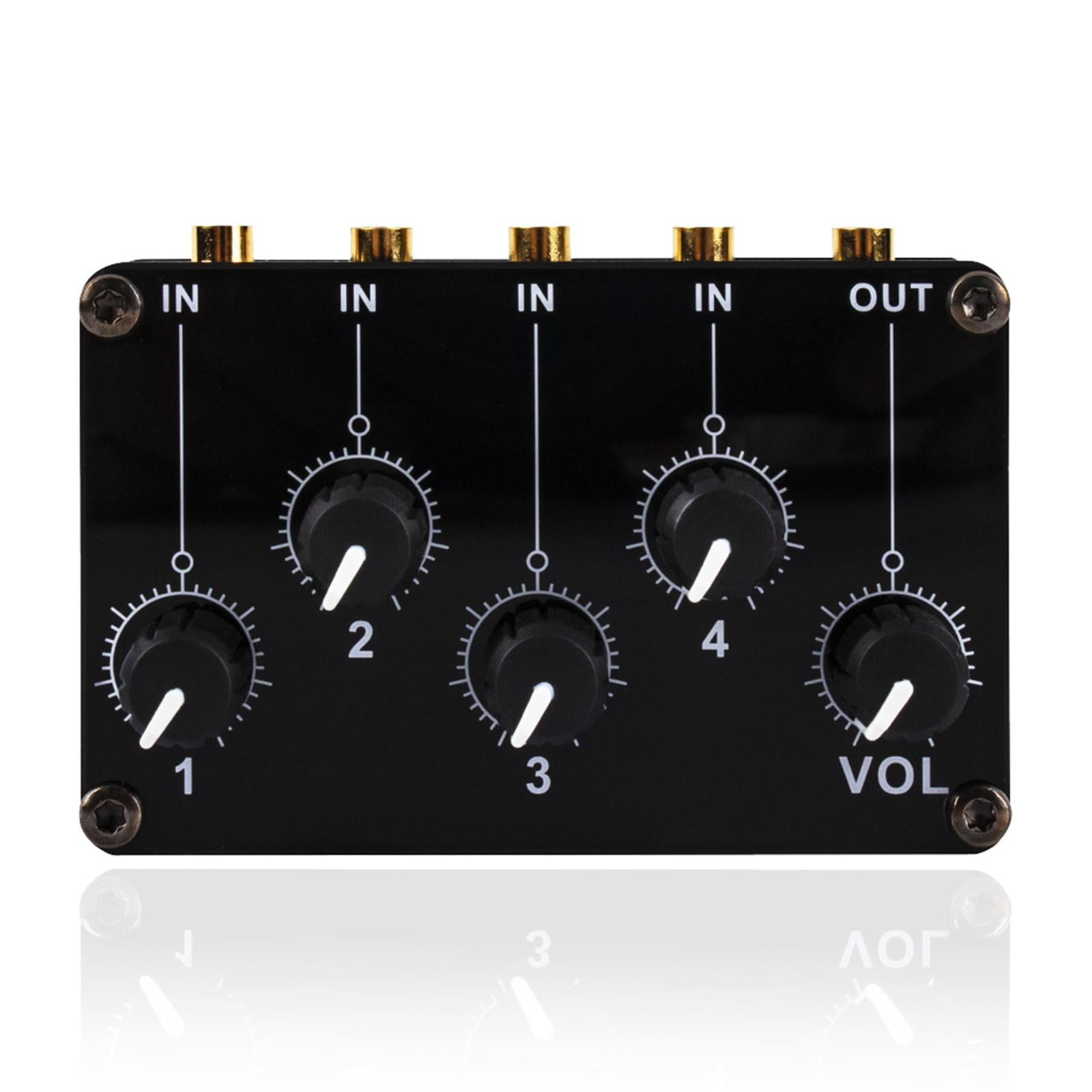 LeeQinersw Mini Stereo 4 Channel Line Mixer Professional Audio Mixer Low noise Portable for