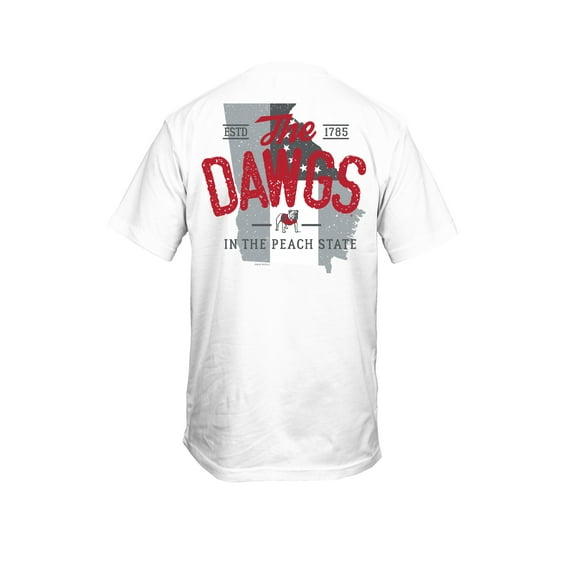New World Graphics The Dawgs In The Peach State Short Sleeve YOUTH Graphic T-Shirt-White-S