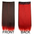 thumbnail image 5 of 24Inch Synthetic One Piece Clip in Hair Extension Long Straight Ombre Brown Red Pink Hairpiece for Women, 5 of 9