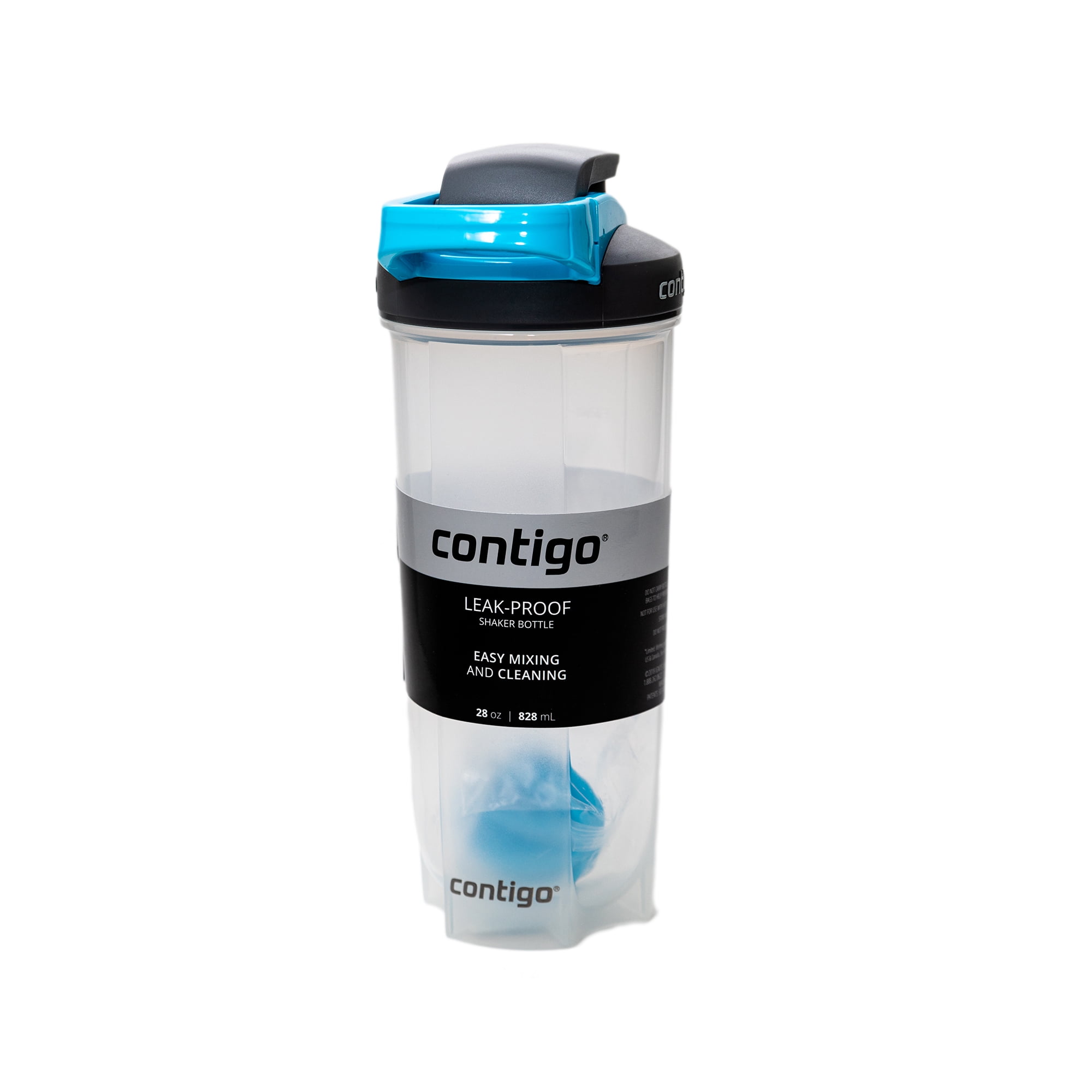 Contigo Shake & Go Fit Mixer Bottle 20oz Shaker Water Bottle Caroline Blue 