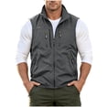 thumbnail image 3 of Mens Vests Lightweight Breathable Utility Zip Up Vest with Multi Pockets Casual Outerwear Windproof Softshell Sleeveless Jacket, 3 of 8