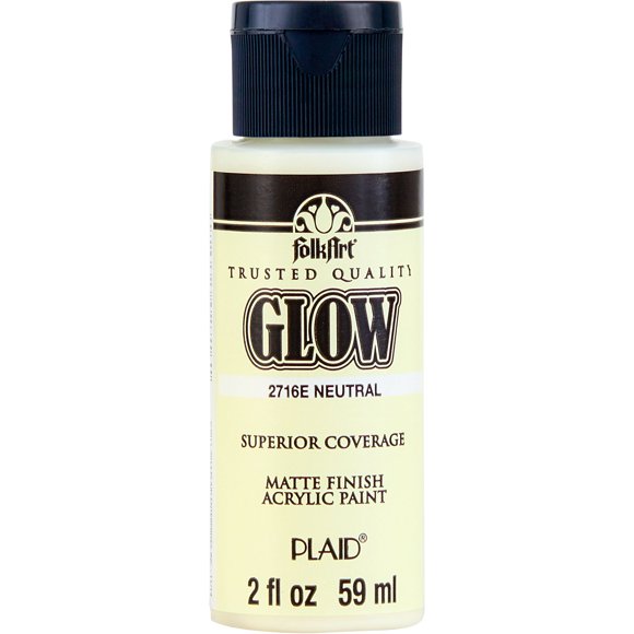 FolkArt Glow-in-the-Dark Acrylic Paint, Neutral, 2 fl oz