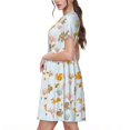 thumbnail image 2 of Easygdp Squirrel In The Forest para Vestido Transpirable de Mujer, Vestido Suelto de Manga Corta con Pliegues y Bolsillos para el Verano, 2 of 6