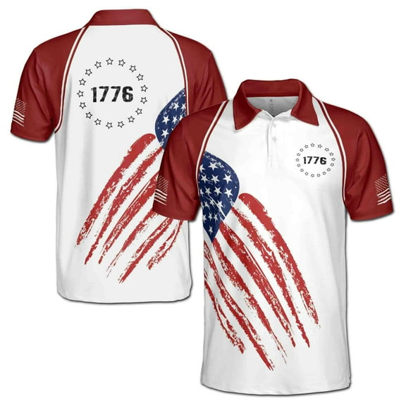 America Lover Independence USA 1776 Men's Polo Shirt