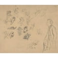 thumbnail image 3 of Félicien Rops 23x20 Black Modern Framed Museum Art Print Titled - Sheet with Putti and Several Figures, 3 of 5