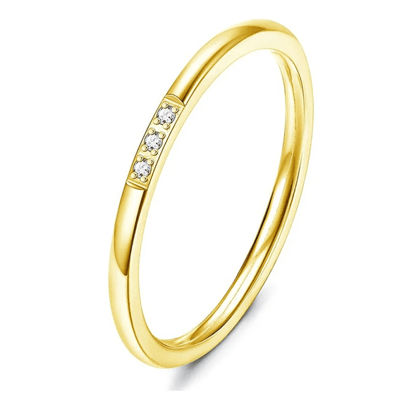 Anillo Delgado Para Dama Acero Inoxidable Regalos Joyería Xtellar dorado