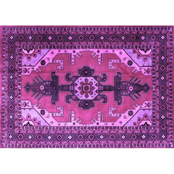 Ahgly Company Indoor Rectangle Persian Purple Traditional Area Rugs, 8' x 12'