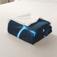 thumbnail image 3 of Erosebridal Honeycomb Fleece Blanket, Neon Geometric Sherpa Throw, Blue, 3 of 6