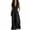 Black, variant on Costeam Womens Sleeveless Collared V Neck Full Length Jumpsuit Dual Side Slip Pockets Drawstring Cinched Elastic High Waist Lightweight Flowey Wide Leg One Piece Casual Outfit
