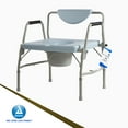 thumbnail image 7 of Dynarex Bariatric Drop Arm Commode, 650 lb Weight Capacity, Heavy-Duty Steel Frame, Portable, Grey, 7 of 7