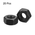 thumbnail image 3 of Tuercas hexagonales Uxcell 1/4-20, tuerca hexagonal de acero al carbono grado 8.8 con óxido negro para tornillo, paquete de 20, 3 of 5