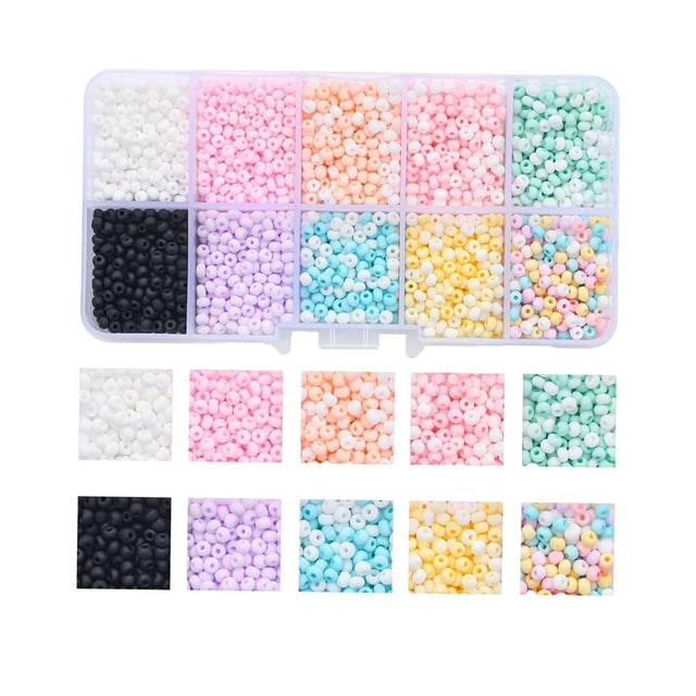 segolike 10 Grids Glass Beads Beads Assortments Kit Small Beads for Jewelry Making Rings C