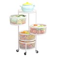 thumbnail image 1 of Round Rotating Multi-Layer Kitchen Storage Shelf, Fruit and Vegetable Storage Basket, Kitchen Storage Rack Floor-Standing, Household Storage Rack for Kitchen Living Room Toilet,28*75CM, 1 of 5