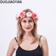 thumbnail image 3 of 5PCS Flower Crown Girls Floral Headband - Headpiece Womens Wedding Bridal Roses - Wreath Artificial Silk Roses Boho, 3 of 5