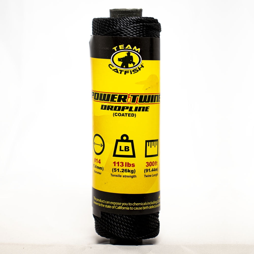 (3 pack) Team Catfish Power Twine 300ft, 113lb Test Coated Black