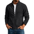 thumbnail image 2 of Nmnitkp Men's Full Zip Stand Collar Polar Fleece Jacket Lightweight Warm Long Sleeve Fleece Coat Casual Outerwear Fall Winter Layering for Hiking Daily Work Outdoor Wear Black,S, 2 of 9