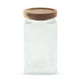 thumbnail image 1 of Ofertas Únicas 1 Pc Tarro de Vidrio Decorativo con Tapa Patrón de Flores Contenedores Multipropósito [33.82oz], 1 of 5