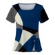 thumbnail image 3 of Gibobby Playera de Verano para Mujer Tops verano para mujer, camiseta informal con cuello cuadrado y manga corta con botones y abertura, camiseta, Tops,(Azul oscuro,M), 3 of 5