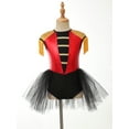 thumbnail image 4 of dPois Kids Girls Circus Ringmaster Costume Sequins Tassels Dance Skating Tutu Dress Leotard for Red 8, 4 of 7