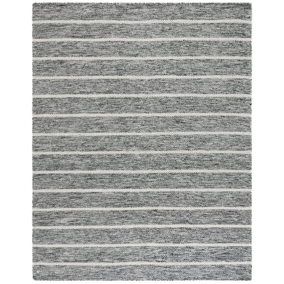 SAFAVIEH Vermont Zachariah Striped Area Rug, Black/Ivory, 8' x 10'