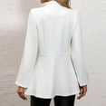 thumbnail image 4 of Kilaqueen Plaid Embossed Womens Blazers for Work Casual Notched Lapel A-line White Blazer Long Sleeve Open Front Cardigan Lightweight Suit Jackets, 4 of 7