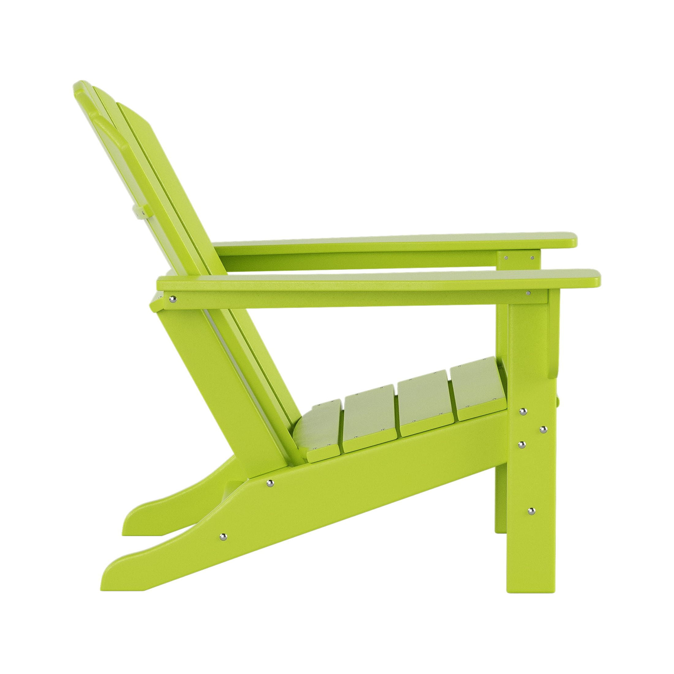 Westin Outdoor Adirondack Patio Chair with Ottoman Footrest, Lime