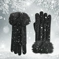thumbnail image 4 of Stamzod Winter Gloves for Women Cold Weather Knitted Fleece Thicked Warm Gloves Black B Free Size, 4 of 7