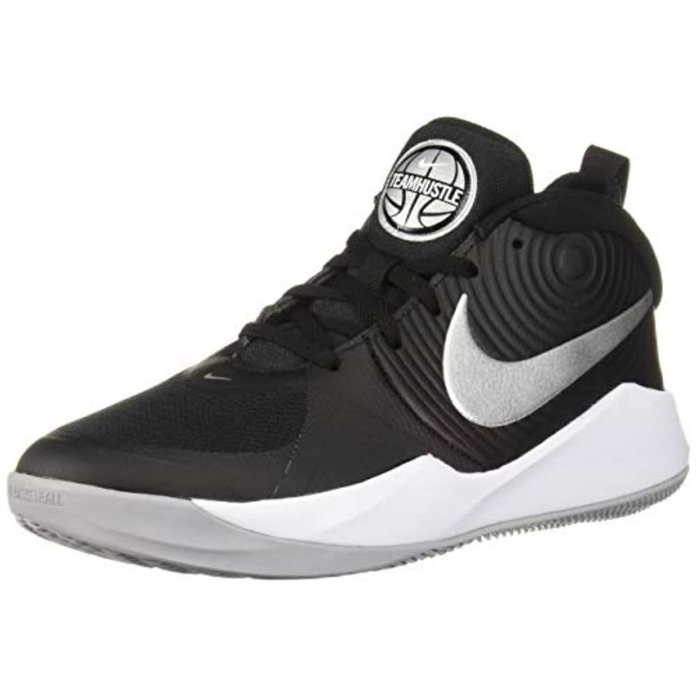 Nike Nike Unisex Team Hustle D 9 (GS) Sneaker, Black/Metallic Silver