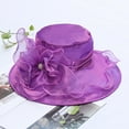thumbnail image 2 of Dalrosia Women Derby Church Dress Hat Fascinators Floral Tea Party Bridal Wedding Organza Hats, 2 of 4