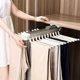 thumbnail image 2 of Trouser Hangers Sliding Trouser Rack Stainless Steel Multifunction Pull-Out Trouser Rack Non-Slip Jeans Rack 22 Rods, Beige, 2 of 5