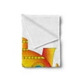 thumbnail image 2 of Yellow Submarine Soft Flannel Fleece Throw Blanket, Sea Theme a Submarine on the White Background Illustration Print, Cozy Plush for Indoor and Outdoor Use, 50" x 60", Orange and Yellow, by Ambesonne, 2 of 5