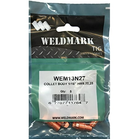 

Weldmark TIG Collet Body #9 20 25 Torch Pk = 5 (13N27-1/16 )