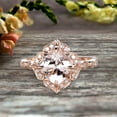 thumbnail image 6 of Milgrain Cushion Cut Morganite Engagement Ring 1.25 Carat Glaring Wedding Ring 10k Rose Gold Floral Art Deco, 6 of 6