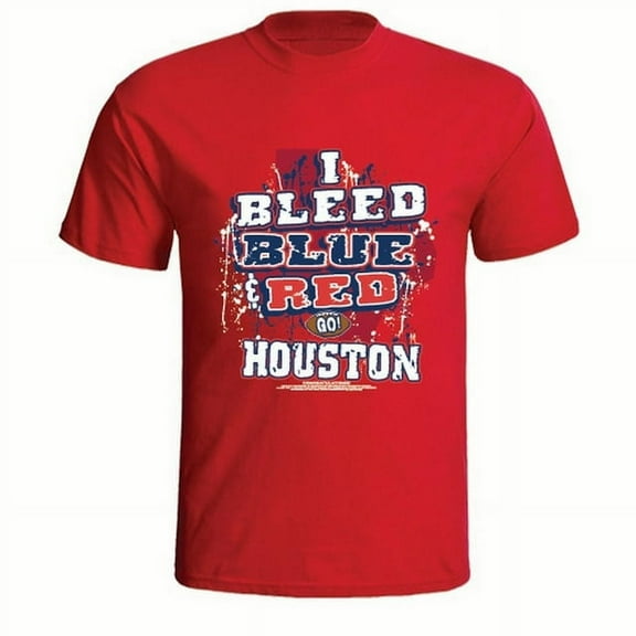 Houston Football "I Bleed Blue & Red - GO Houston!" Red T-shirt Size M