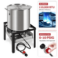 thumbnail image 2 of 60QT Crawfish Boiler,Seafood Boiling Kit,Waterproof Cover & 12" Skimmer Included,110,000BTU Propane Burner,Aluminum Seafood Boil Pot with Basket ,Crab & Crawfish Boiler, 2 of 6