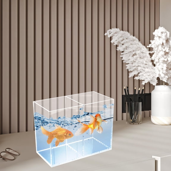 ETEREAUTY Clear Acrylic Desktop Aquarium for Home Decoration and Display, Stylish Fish Bowl