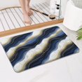 thumbnail image 4 of Blue White Gold Marble Pattern Bathroom Rugs Mat,Non Slip Microfiber Bathroom Rug,Rubber Backing,Soft Bathroom Mats for Bathroom Floor,Tub and Shower,17x27in(43x68cm), 4 of 5