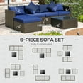 thumbnail image 6 of Barara King Patio Furniture Sets,Outdoor & Patio Furniture Sets,6 Piece Outdoor Wicker Conversation Set with Ottoman, Cushions and Tempered Glass Table, Mixed Gray and Gray, 6 of 13